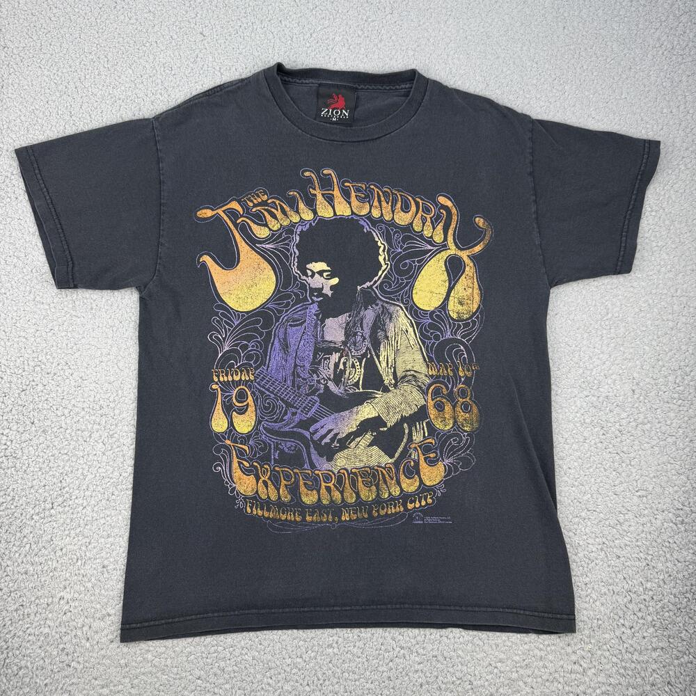 Jimi Hendrix Shirt Mens Medium Black 1968 Experience Fillmore East Band
